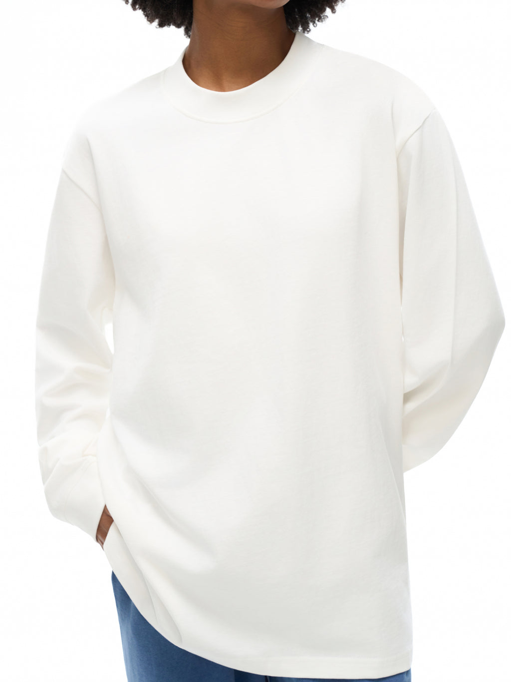 Essential Non-Shrink Mock Neck Sweatshirt