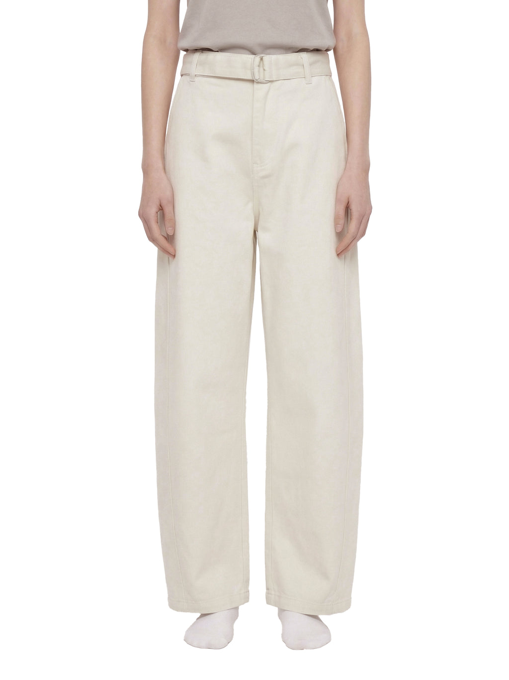Belted Barrel-leg Chino Pants