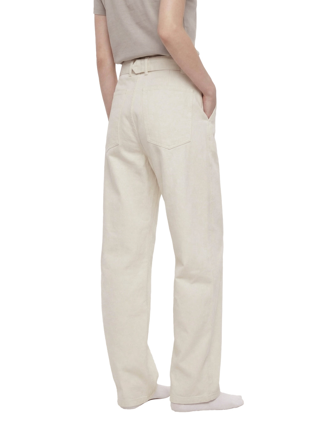 Belted Barrel-leg Chino Pants