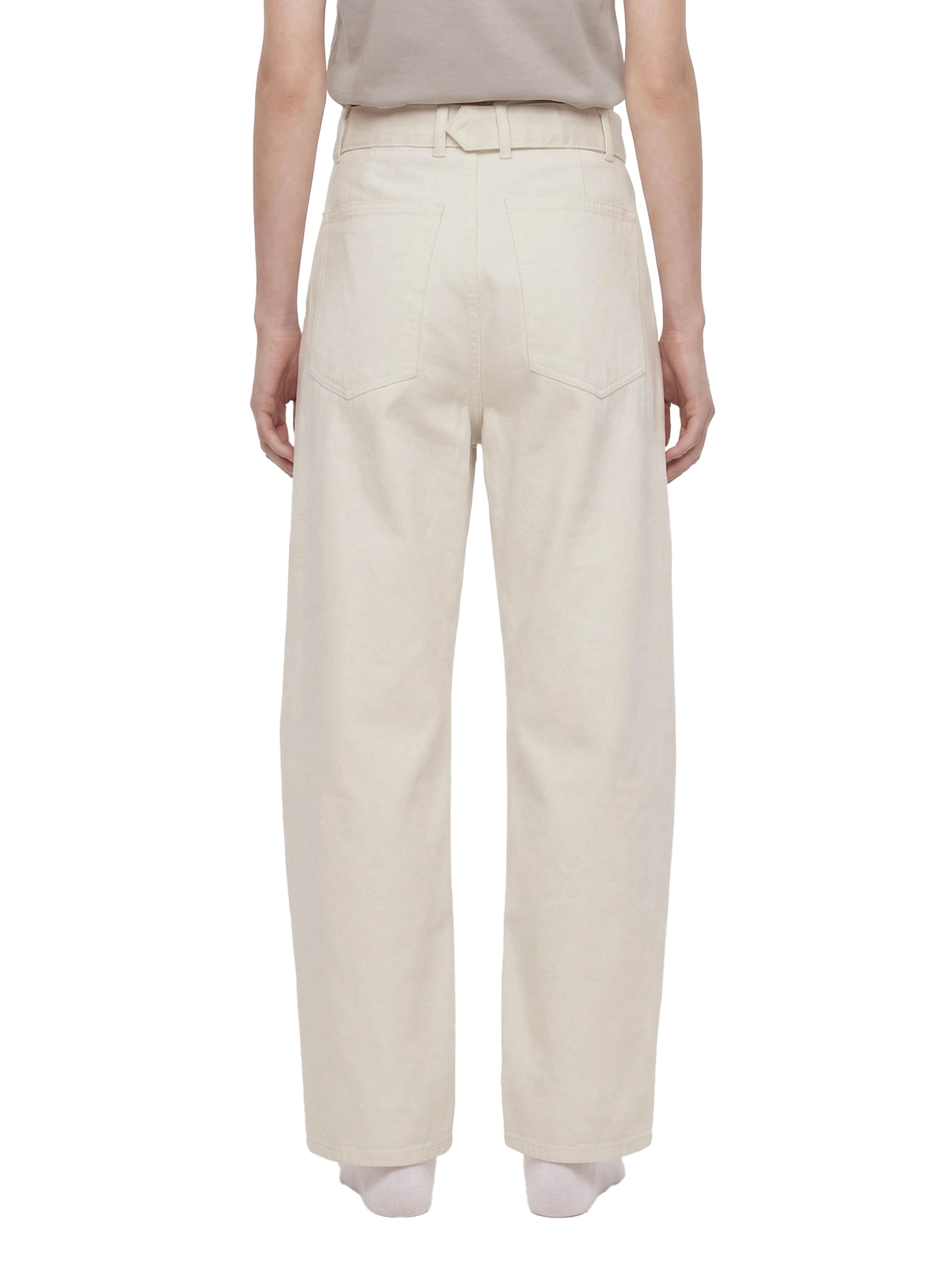 Belted Barrel-leg Chino Pants